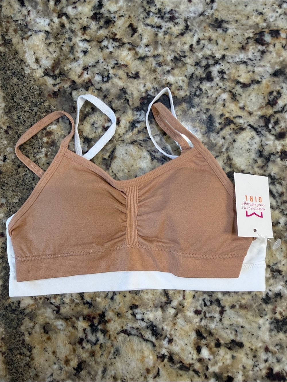 Maidenform Nude and White Seamless Bralette with Adjustable Straps